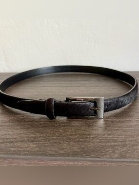 WCM New York Black Women’s Genuine Leather Pony Hair Belt Size Medium